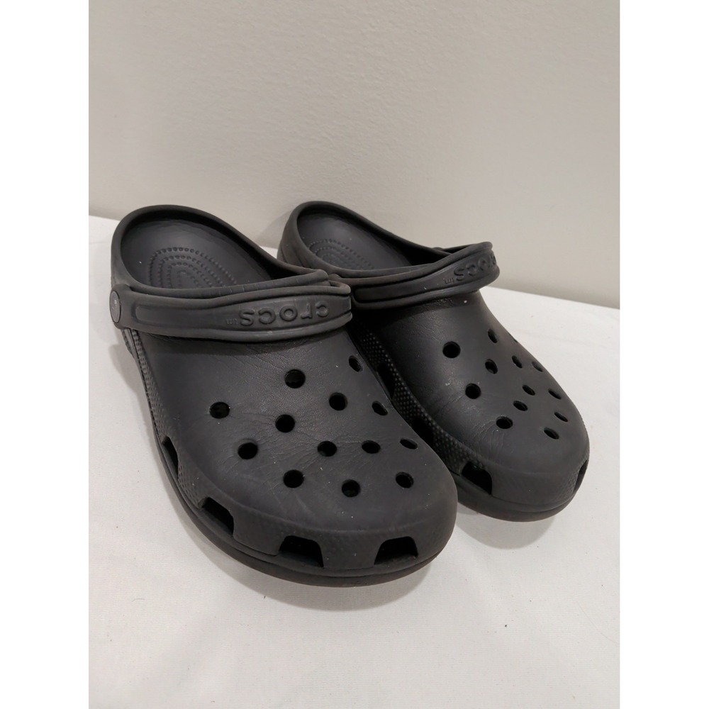 Crocs Clogs Classic Comfort Slip-on Black Sandals Unisex Sz Men 7 & Women 9
